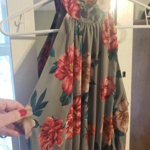 Sweet Lemon Size S Olive Floral Summer Dress